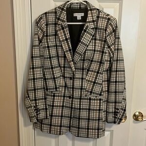 🌸3/$30🌸 Liz Claiborne Plaid Blazer - Black, White, Tan